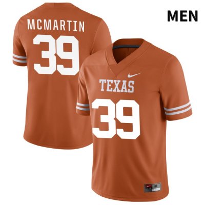 Texas Longhorns Men's #39 Hamilton McMartin Authentic Orange NIL 2022 College Football Jersey XVY43P8Z